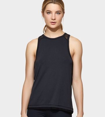 High quality customized tank top sexy back mesh decorated custom tank top