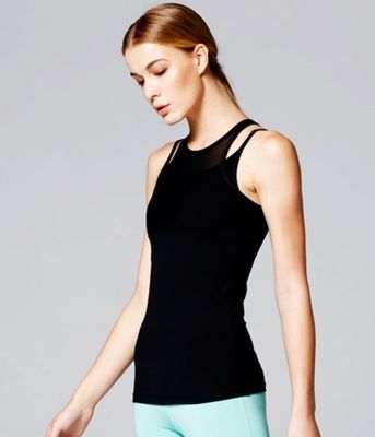 Unique design nylon spandex gym top open back womens gym tank top