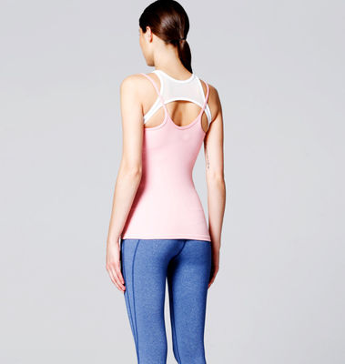 Unique design nylon spandex gym top open back womens gym tank top