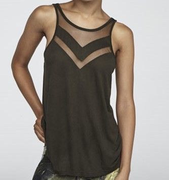 Custom made sports wear manufacturer front mesh insert tank top