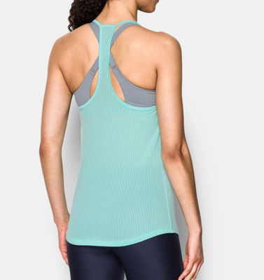 Open hole performance back mesh panel women sport tank top