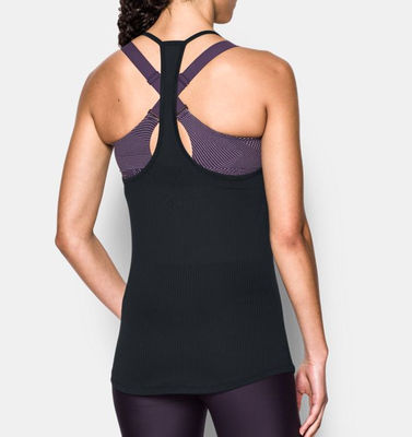 Open hole performance back mesh panel women sport tank top