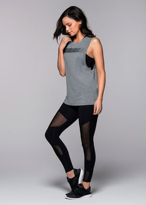 work out apparel woman mesh panel loose sexy women tank top