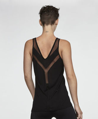 Workout wear breathable front mesh panel woman sports tank top