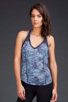 Ladies gym wear relaxed fit contrast mesh backing for ventilation women's gym tank vest top