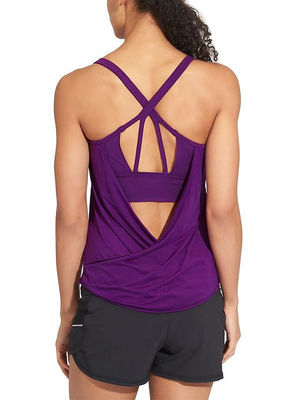 Women work out clothing built-in bra for throw-on-and-go HIGH COVERAGE work out tank top