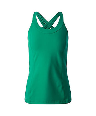 strappy-back scoop-neck with with removable bust cup womens active wear tops