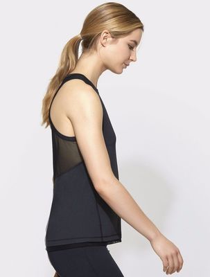 Hot sale wholesale active wear mesh panel workout tank top
