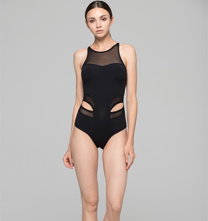 Hot sexy one piece X back mesh decorated xxx young girls one piece swimwear