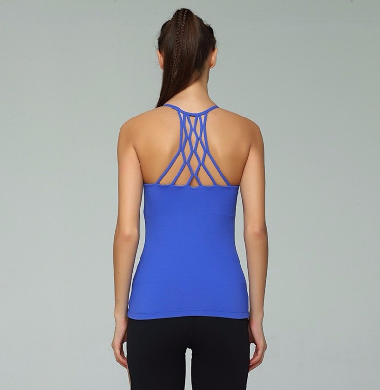 Gym top with back strappy backless sexy gym wear yoga tank top