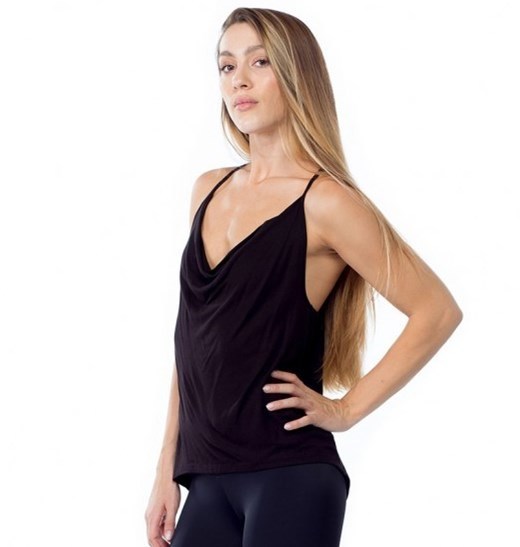 Fancy deep neckline sexy gym tank top singlet
