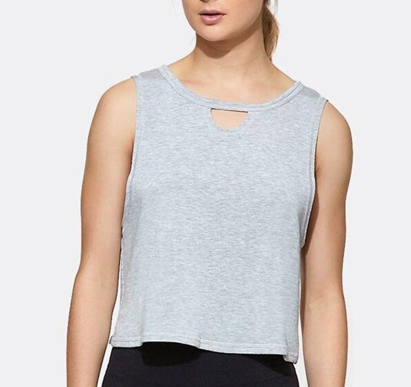 Womens sexy front cut out decorated crop tops gym women sexy
