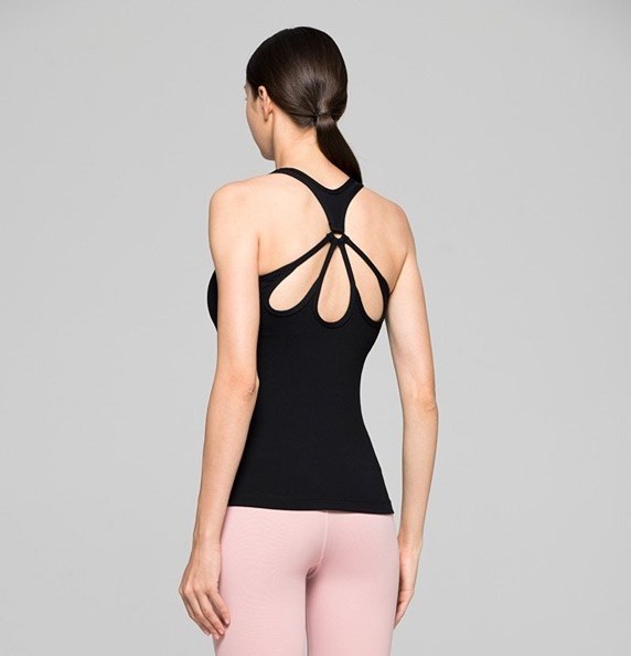High quality unique top back cut out detail gym sleeveless tank top