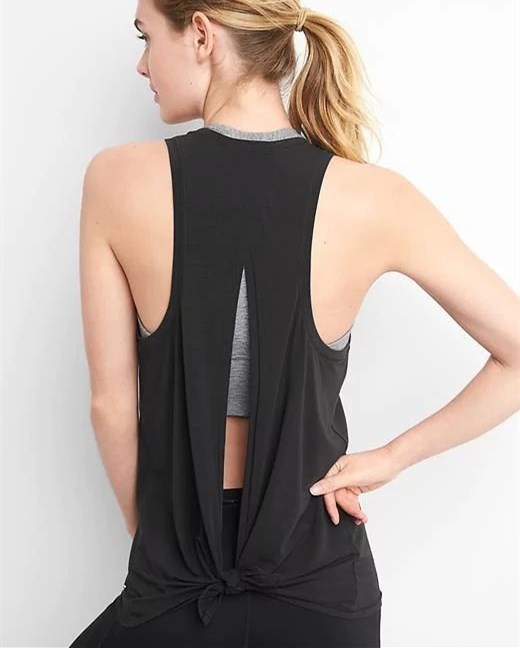 Wholesale crew neck back knot custom active tank top