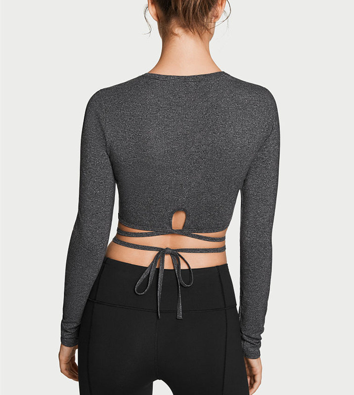 Ties cross in front and tie in back womens fitness wear