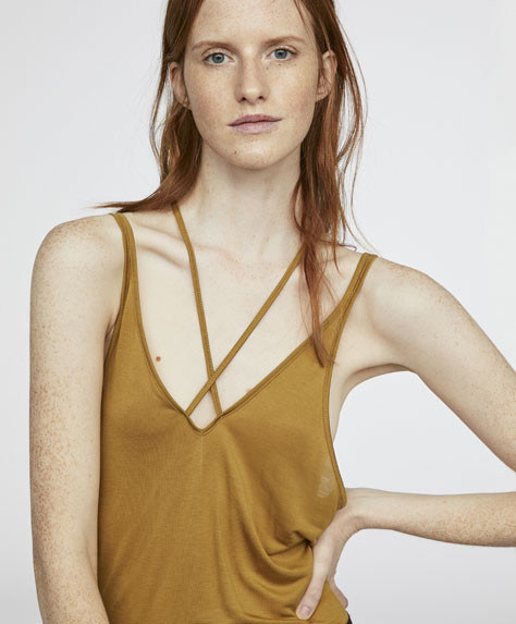 High quality front V shape women yoga wear custom gym tank top