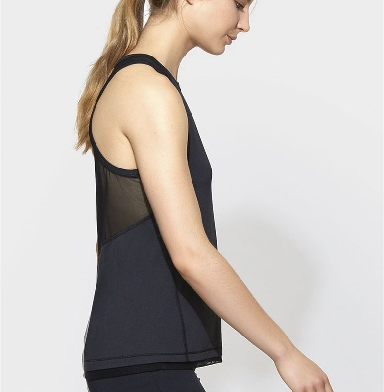 Hot sale wholesale active wear mesh panel workout tank top
