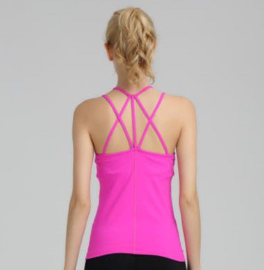 Toptan kaliteli spor üst çapraz geri detaylı spor tank top