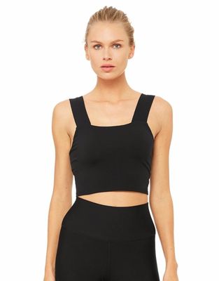Desain baru logo kustom kebugaran yoga memakai gym crop top
